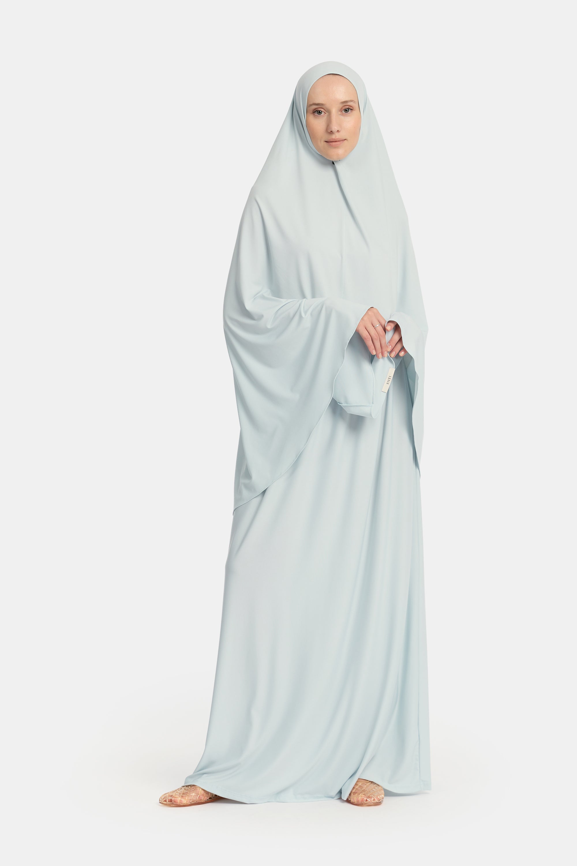 Premium Jersey Khimar Set - Soft Blue