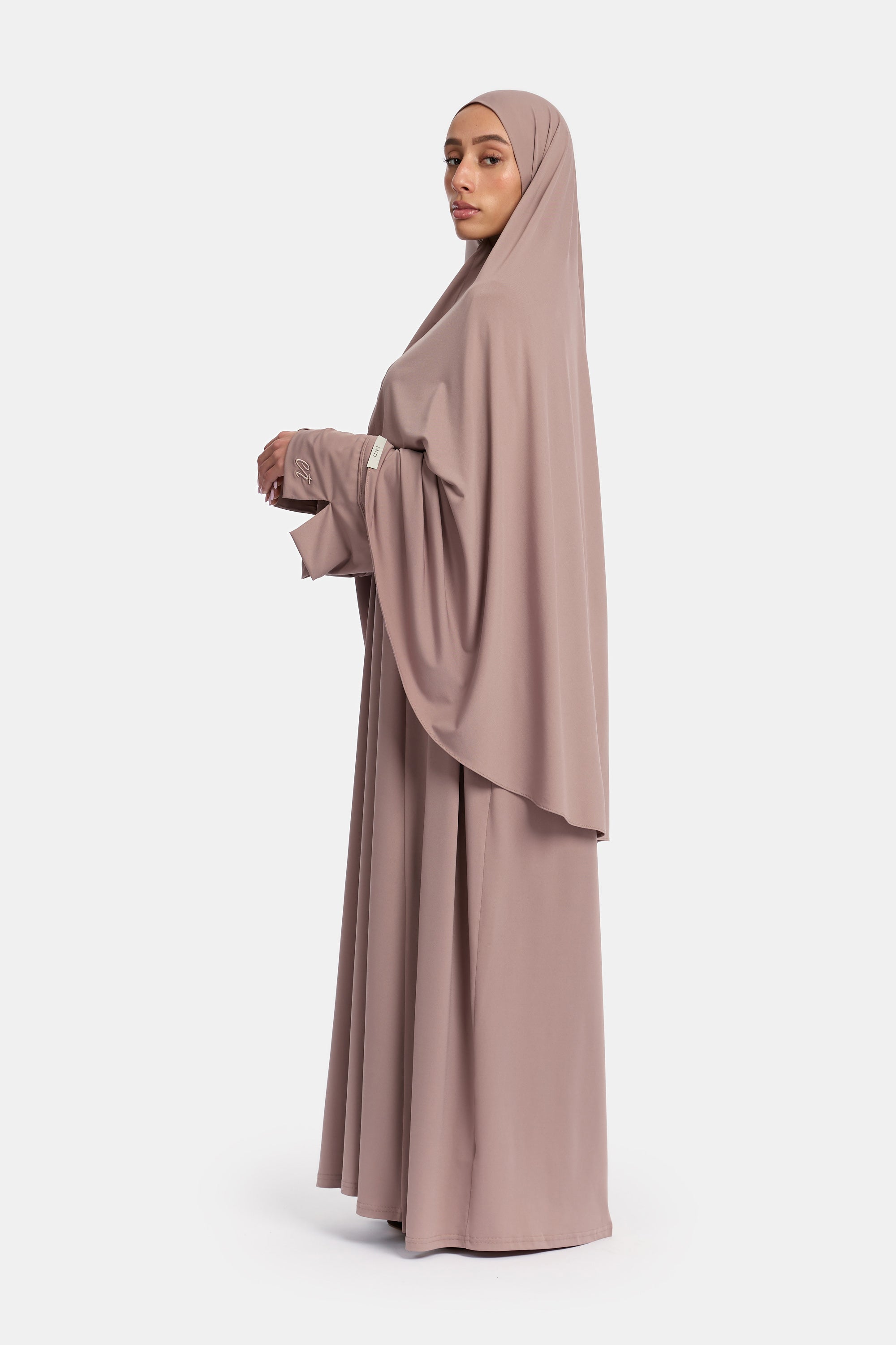 Premium Jersey 3PCS Khimar Set - Mauve