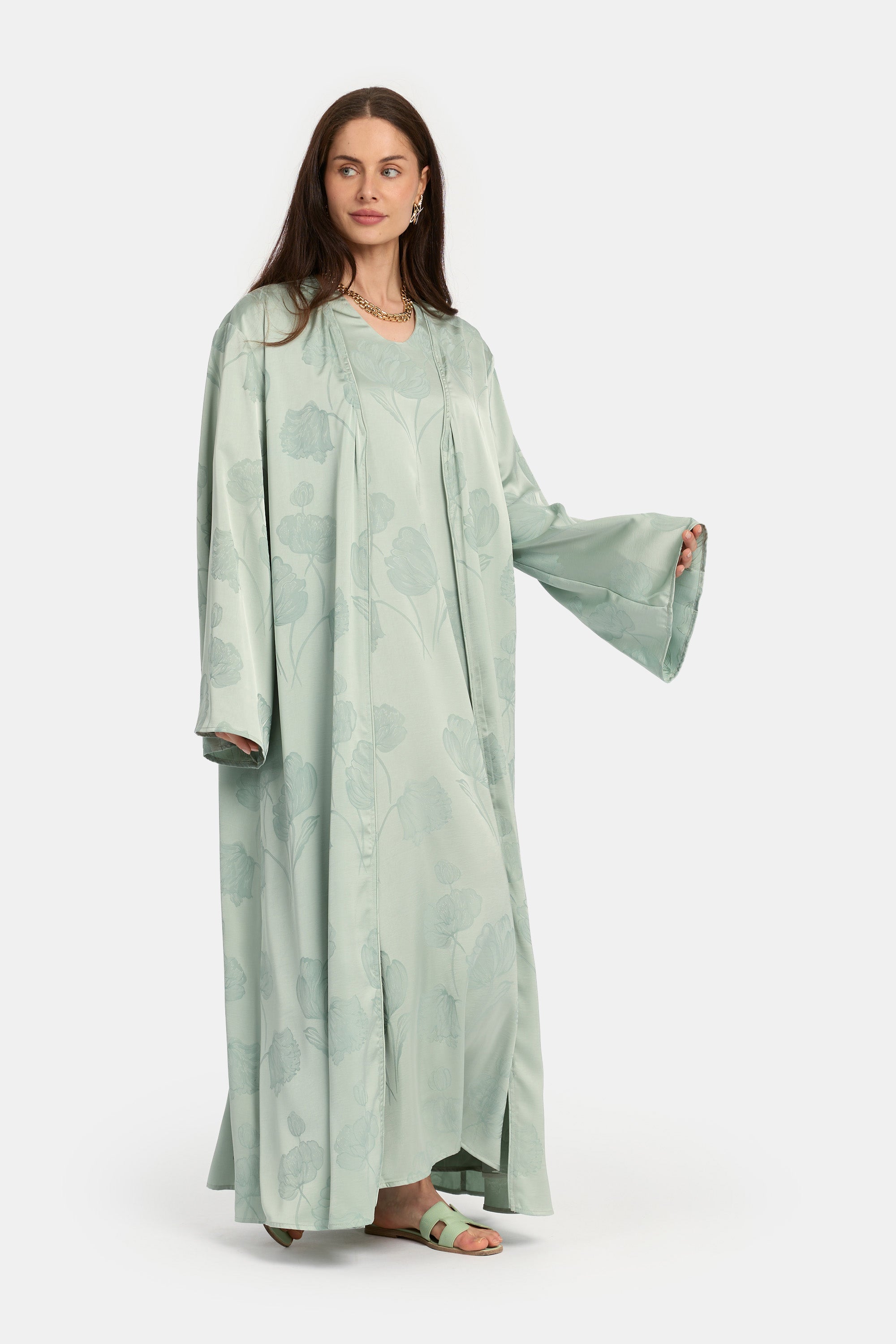 Petal Kimono Set - Green
