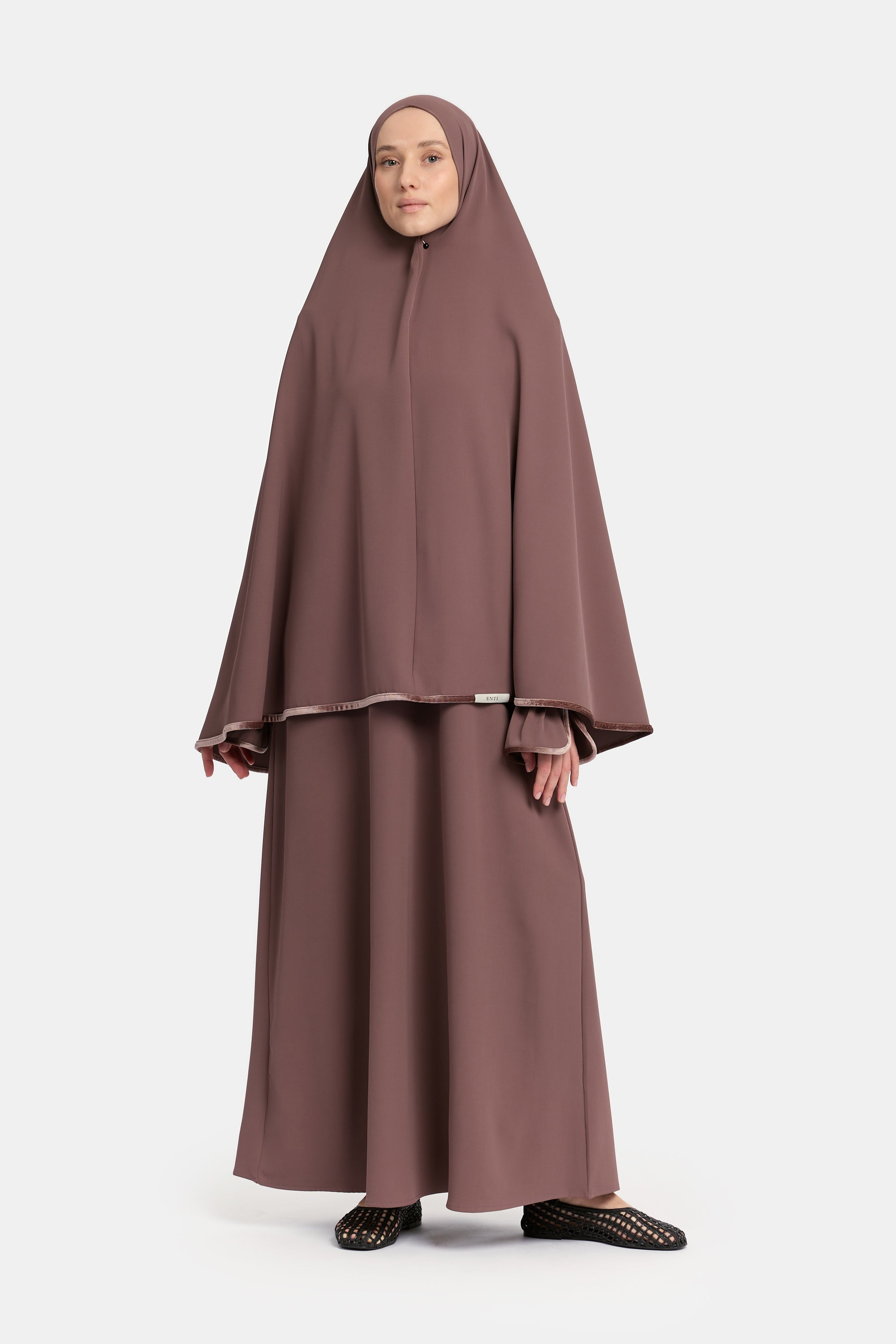 Mastour Velvet Khimar Set - Rasberry