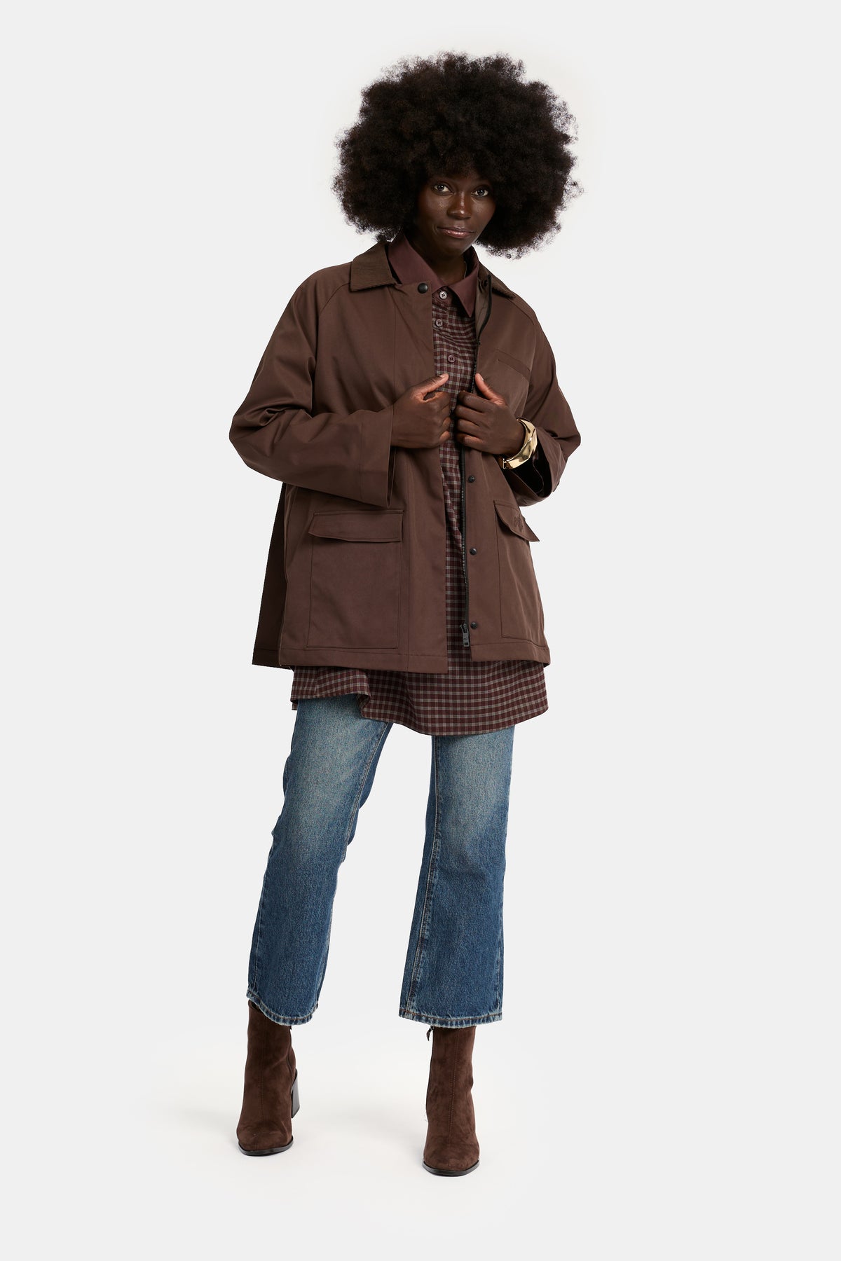 Collar Jacket - Dark Browm