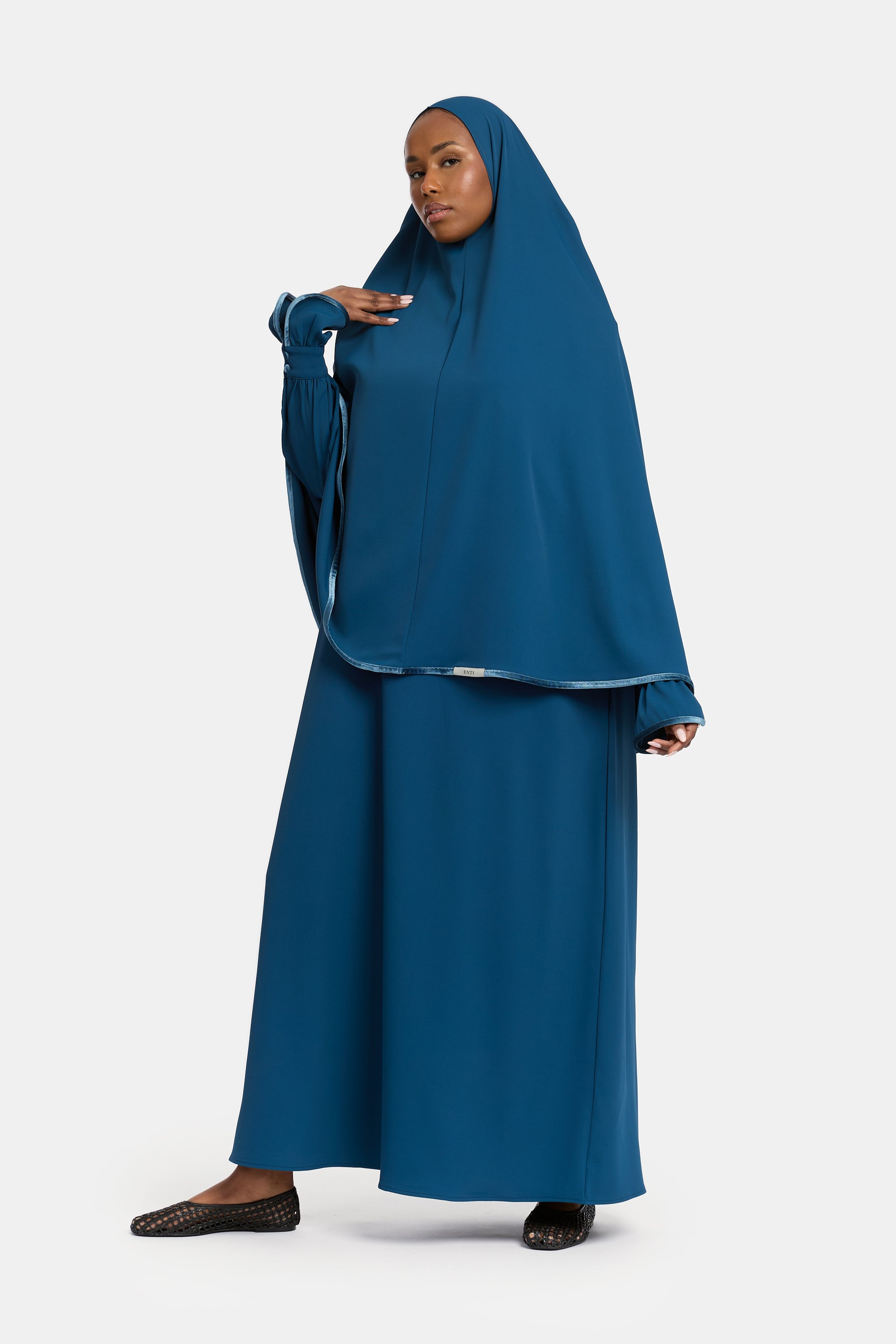 Mastour Velvet Khimar Set - Cobalt Blue