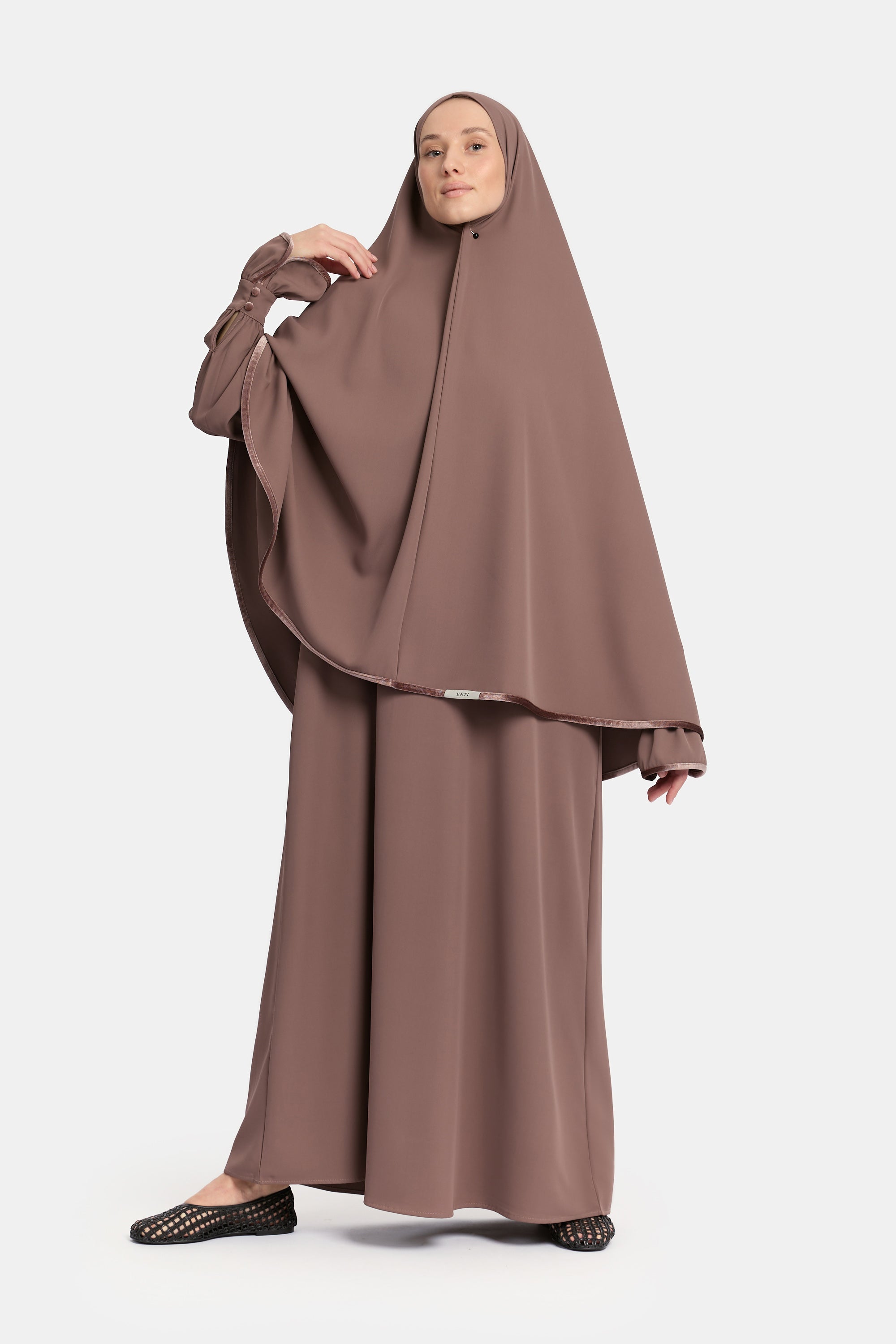 Mastour Velvet Khimar Set - Old Lavender