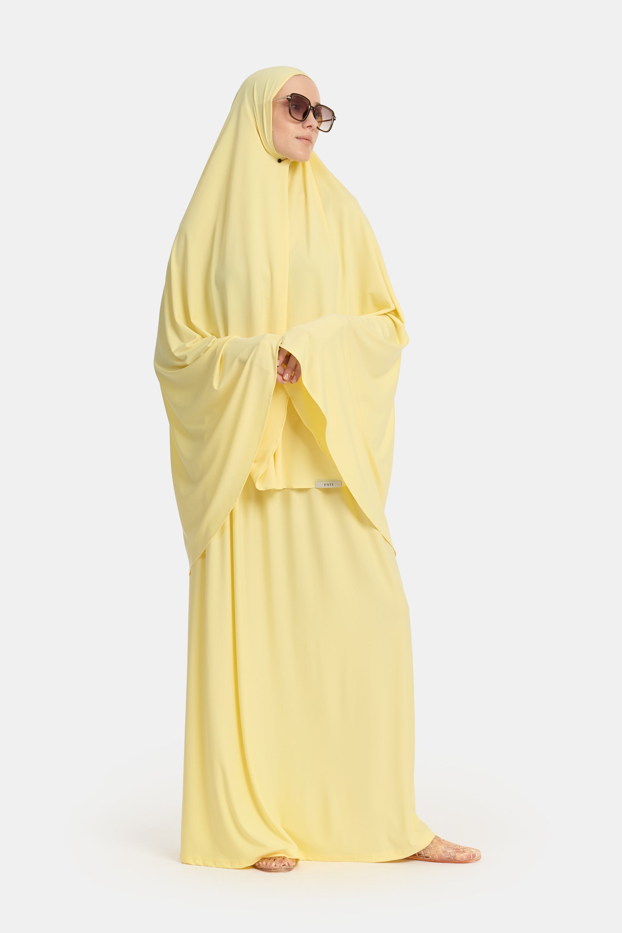 Premium Jersey Khimar Set - Butter Yellow