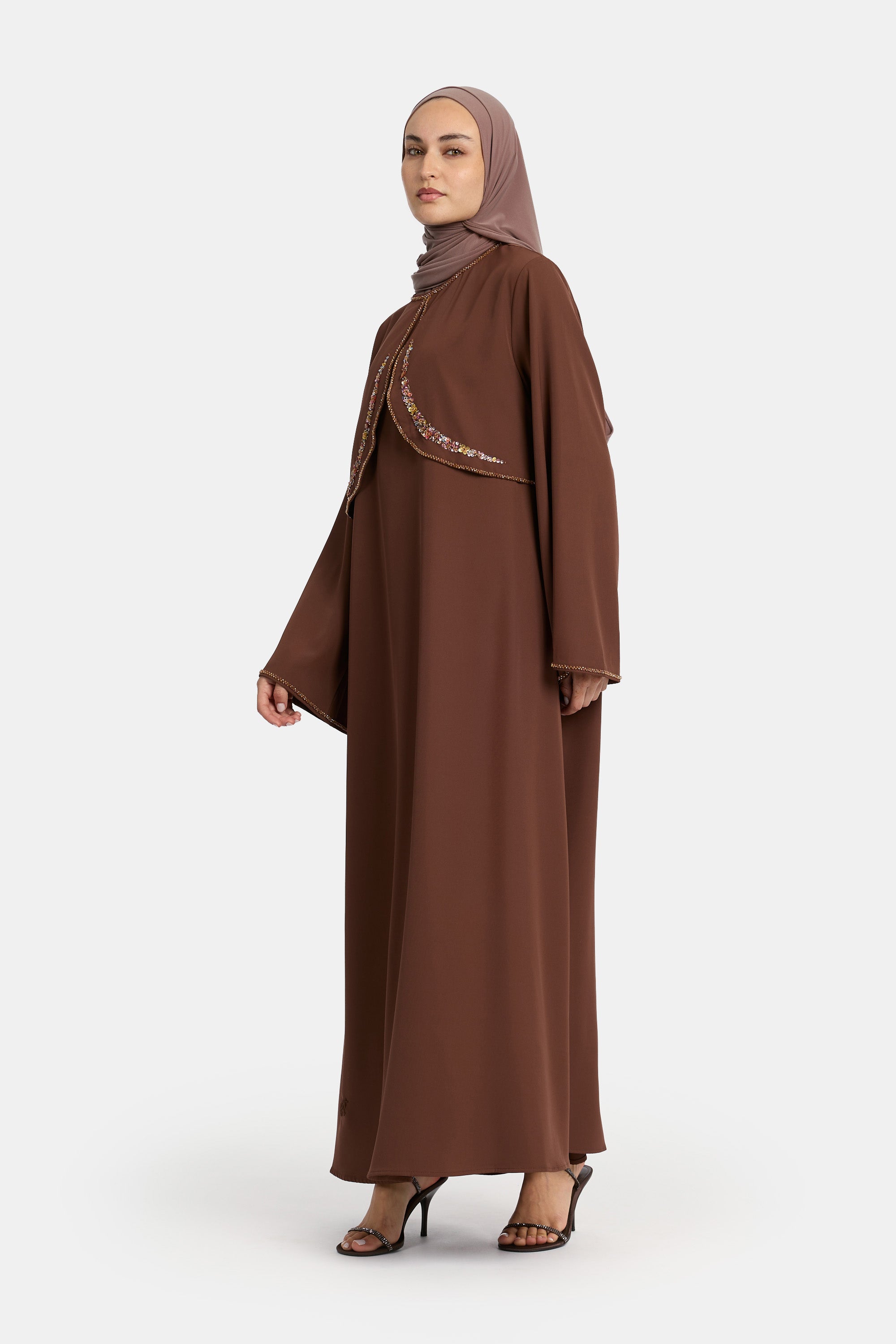 Robe Kaftan Eclat - Marron