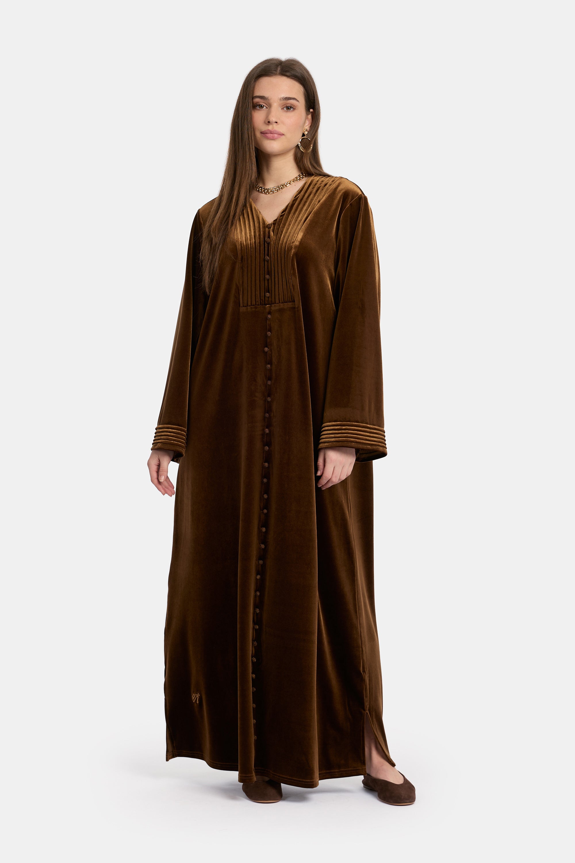 Velvet Abaya - Dark Brown