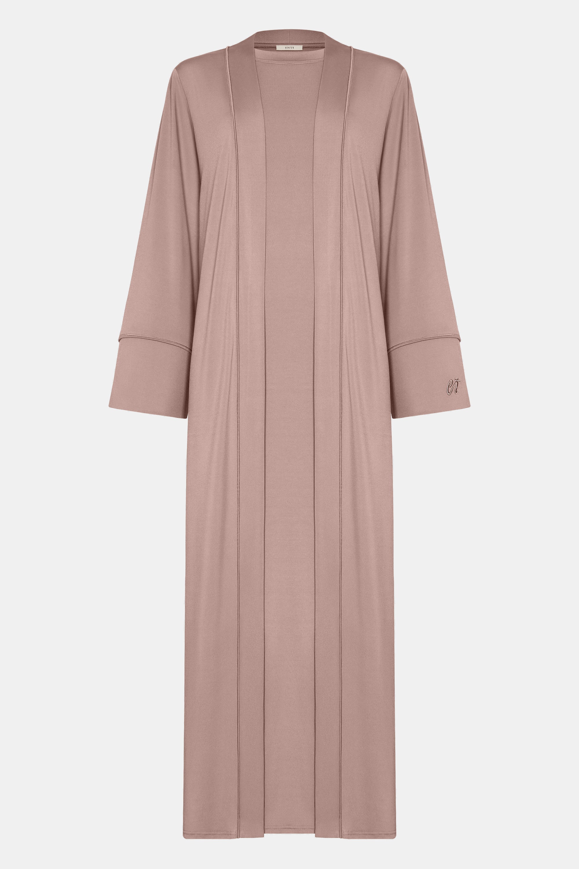 Ensemble 3 pièces Khimar en jersey premium - Mauve