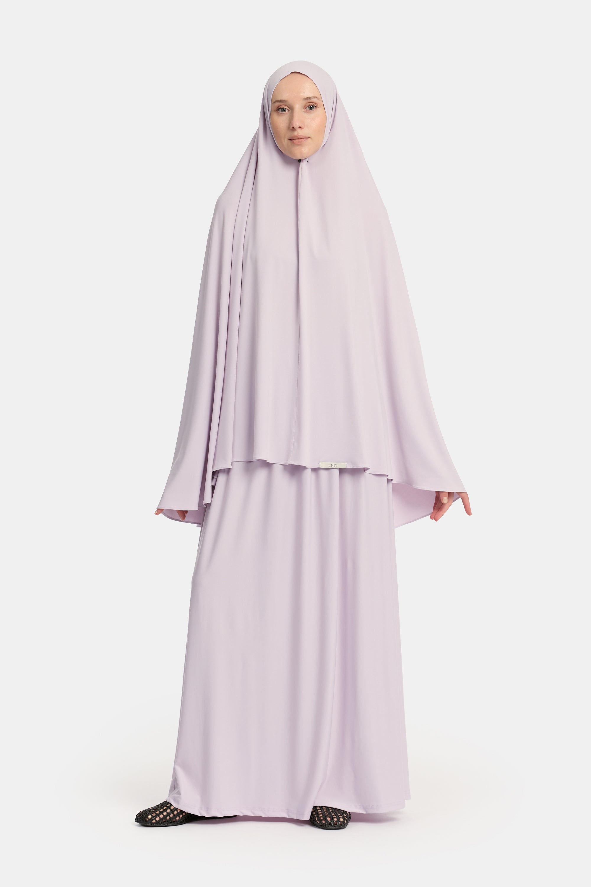 Premium Jersey Khimar Set - Soft Lilac
