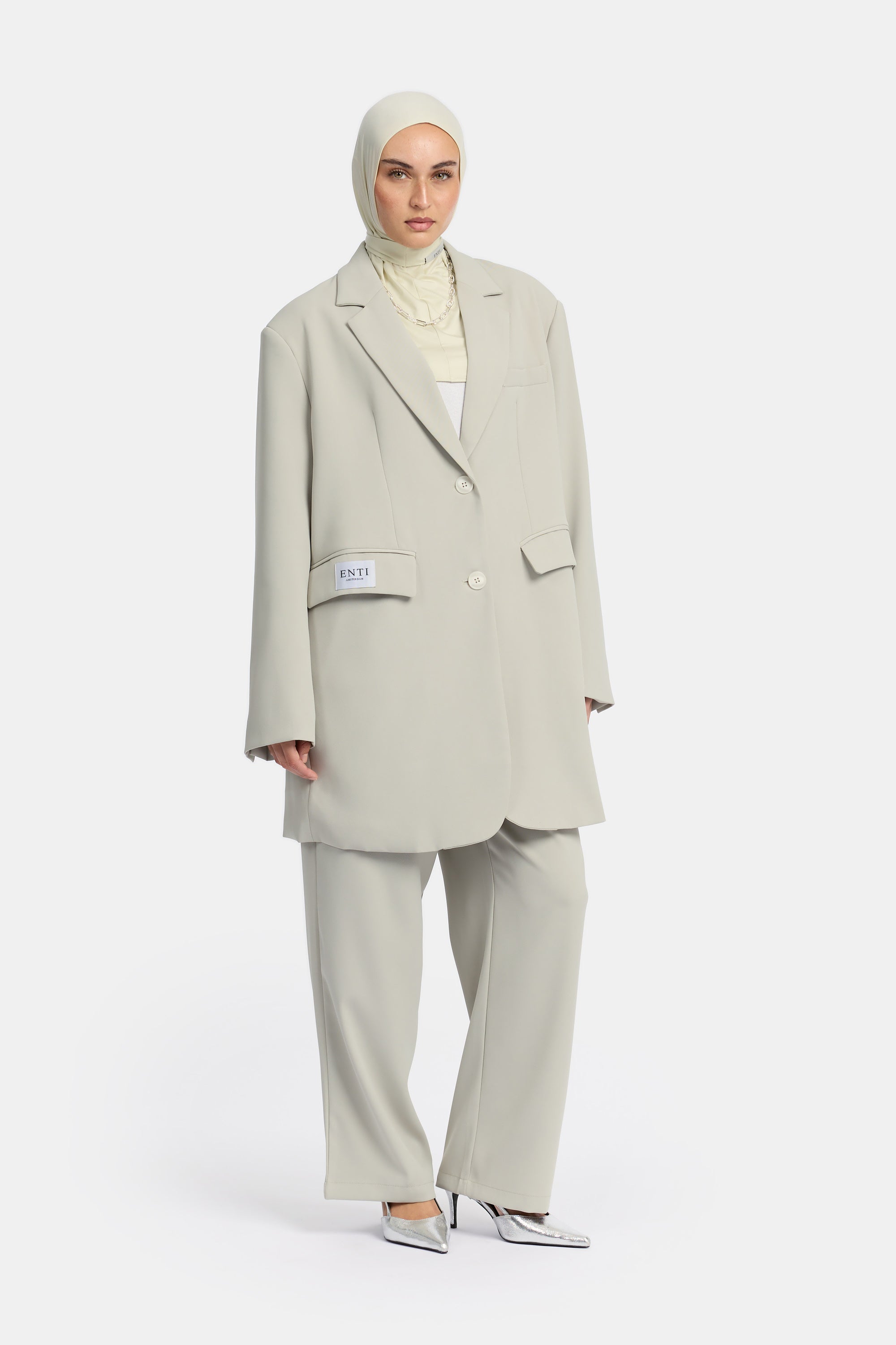 Double Breasted Blazer Set - Sea Foam