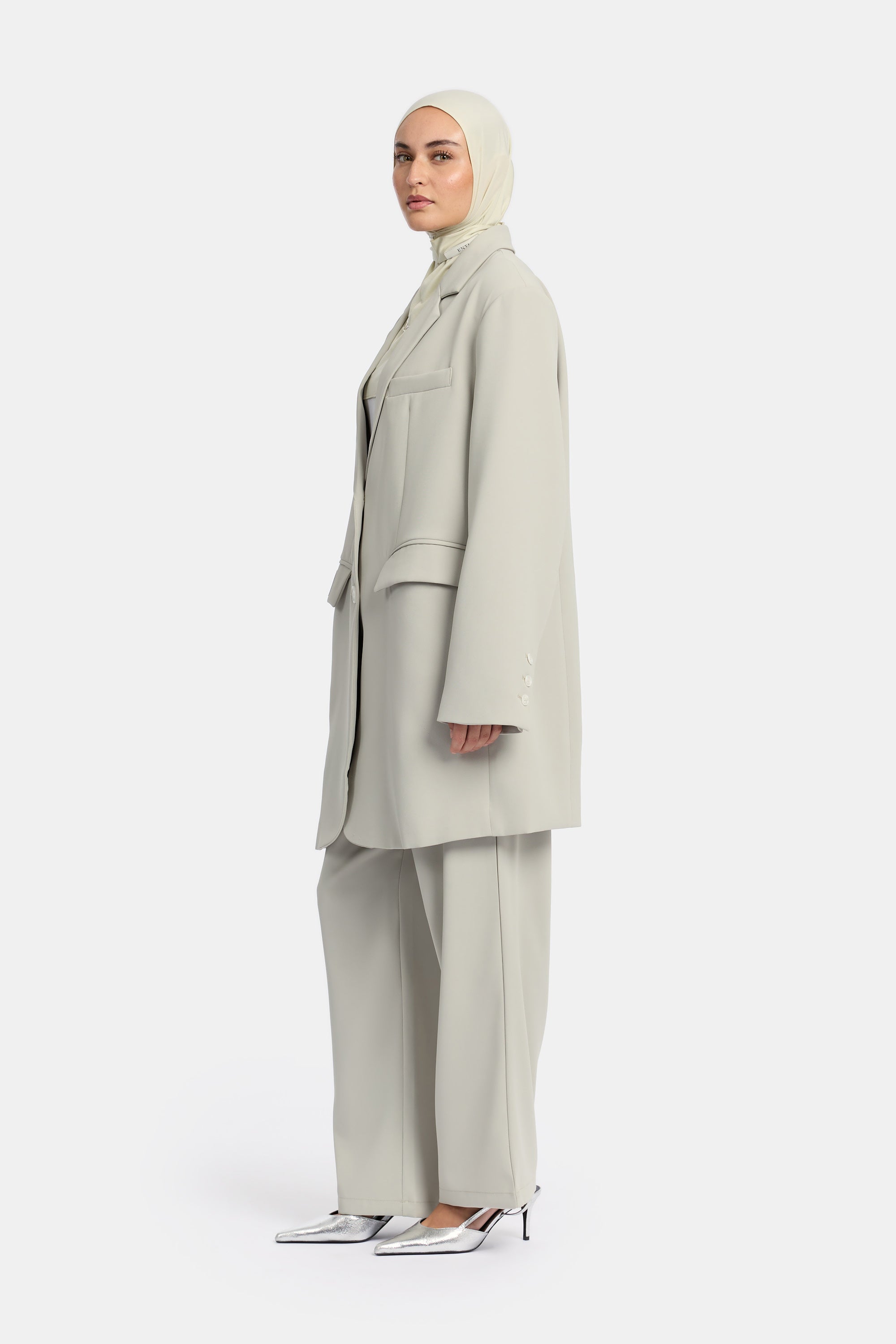 Double Breasted Blazer Set - Sea Foam