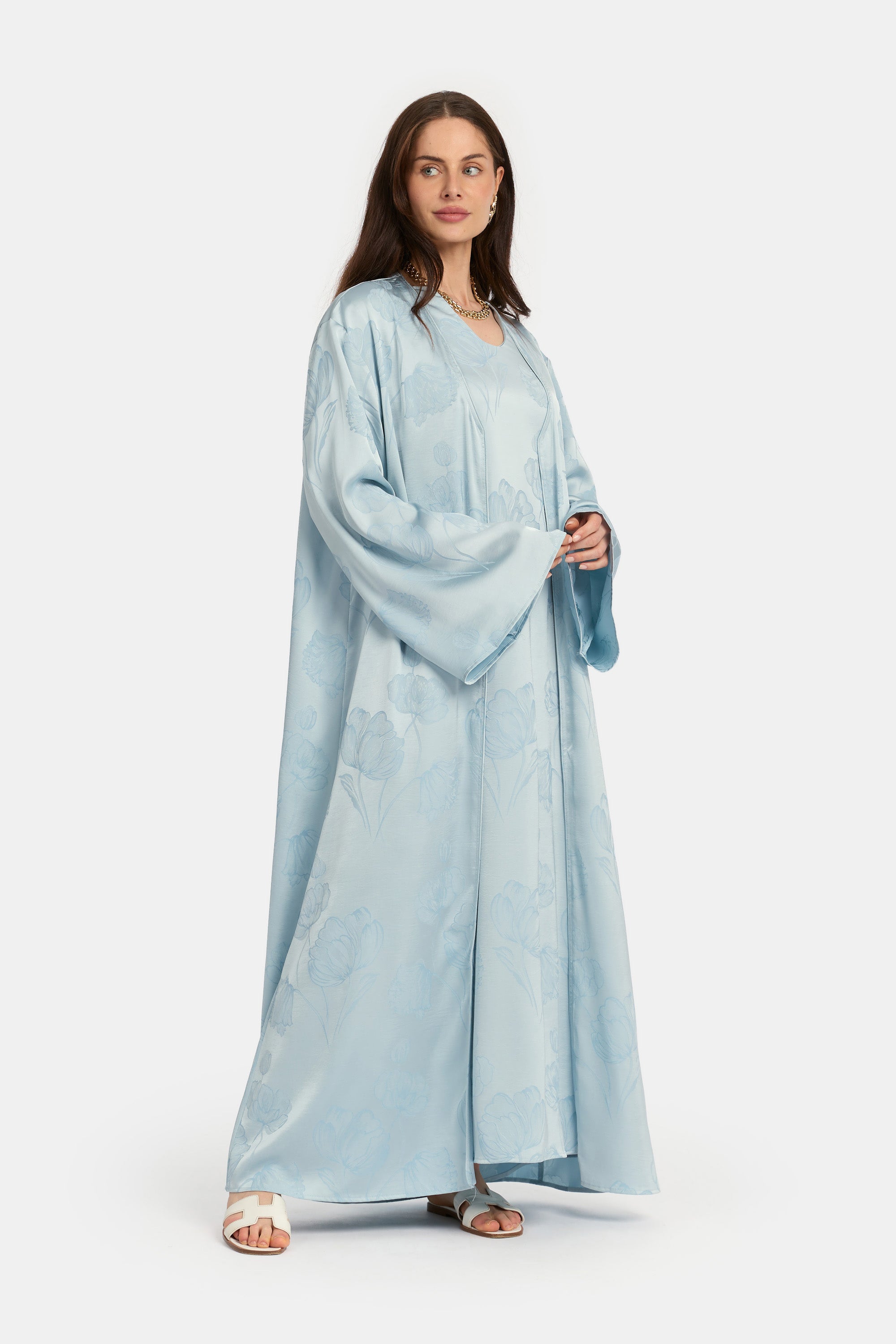 Petal Kimono Set - Sky Blue