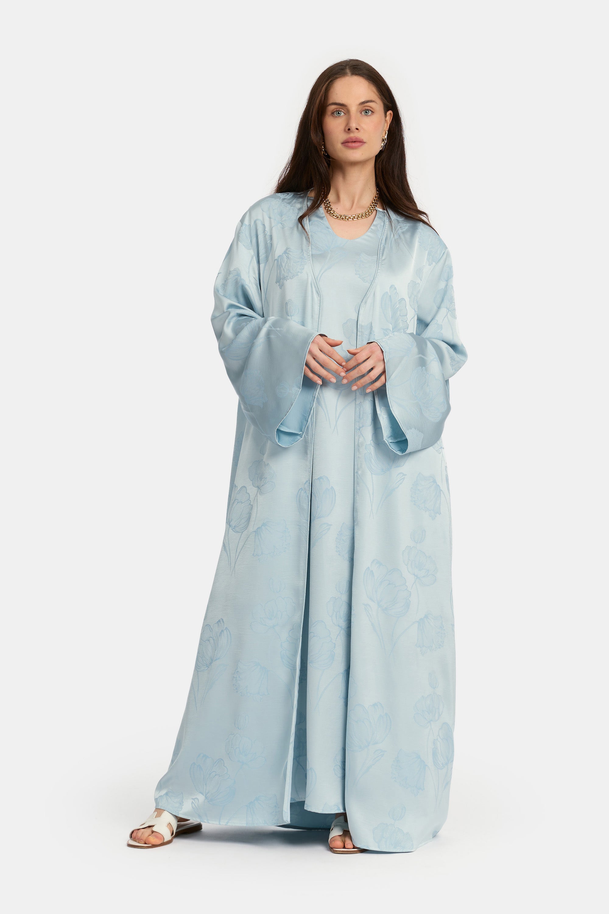 Petal Kimono Set - Sky Blue