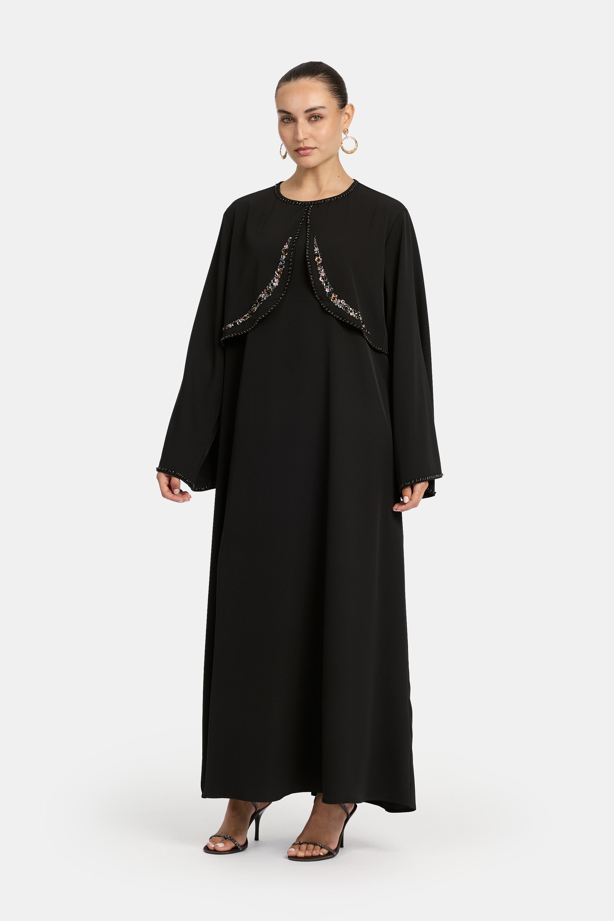 Eclat Kaftan Dress - Black