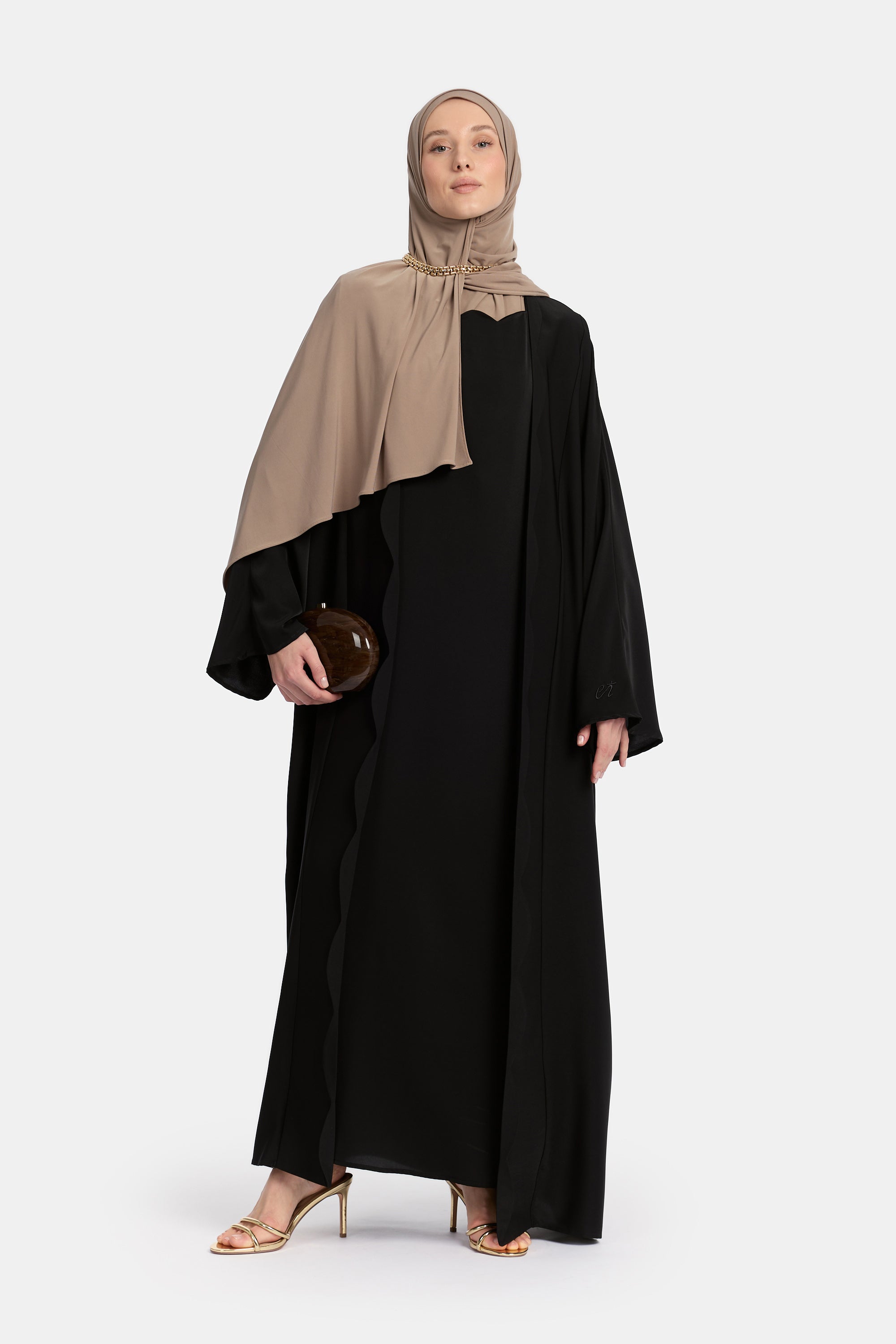 Cut Out Kimono Set - Black