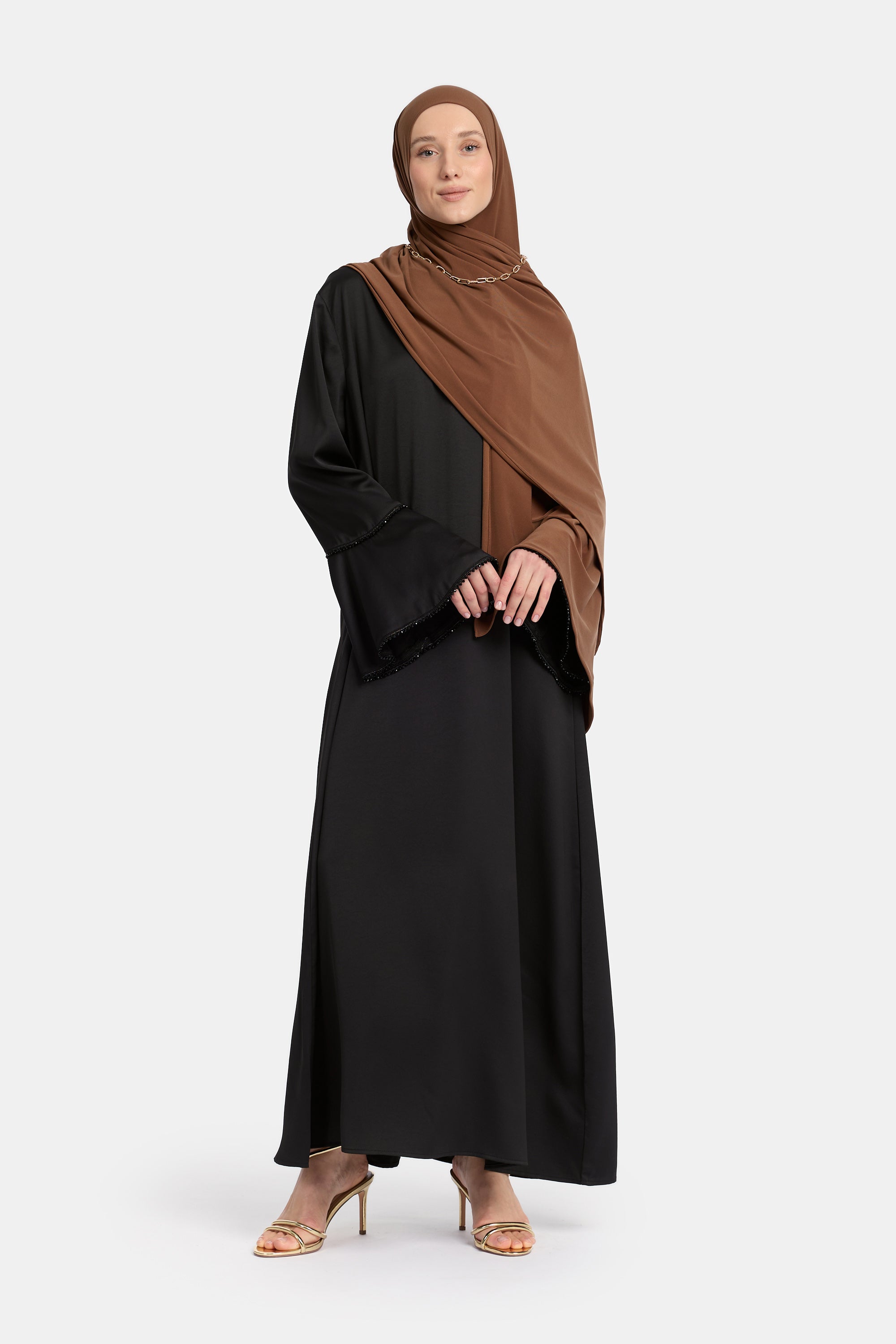 Stone Line Abaya - Black