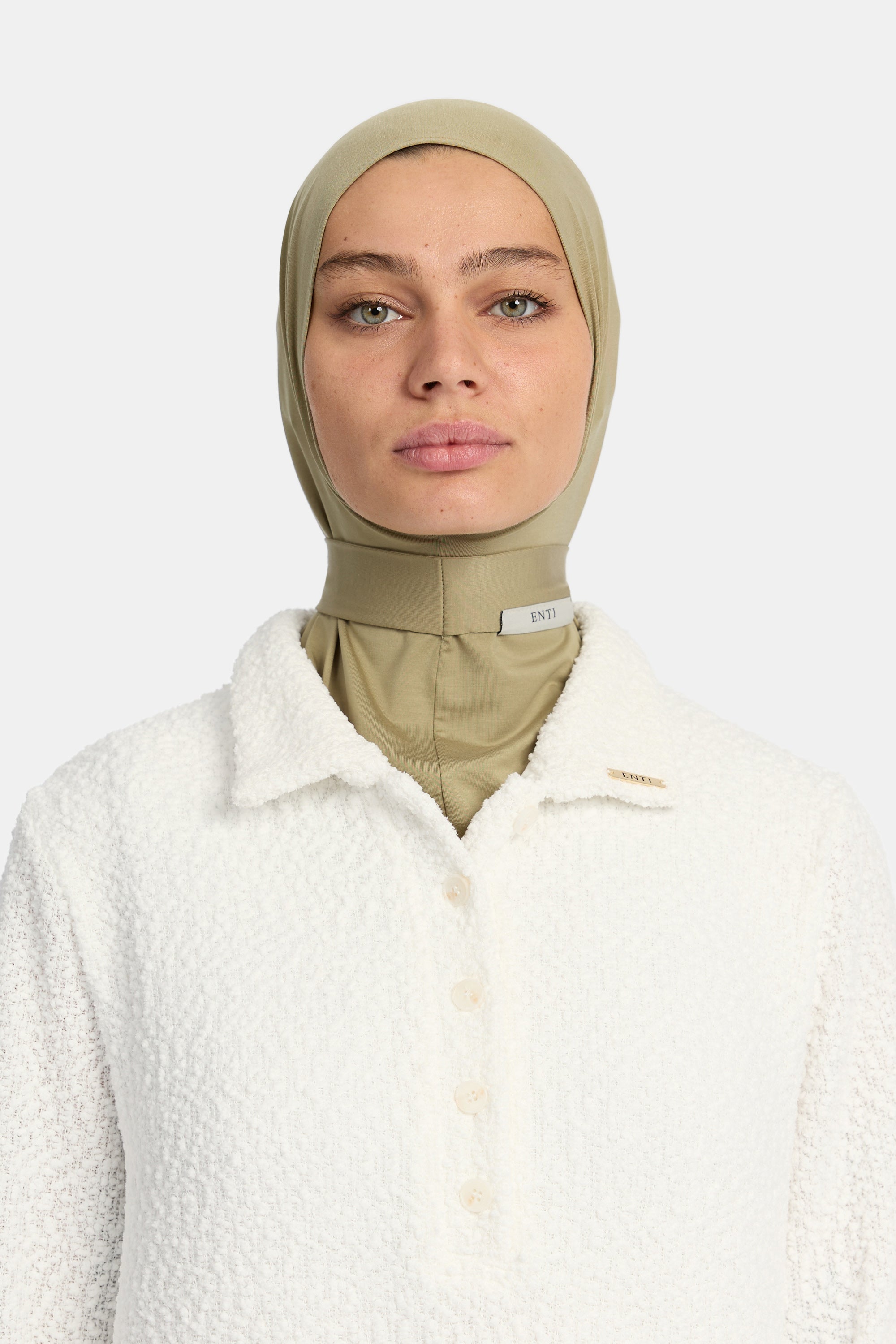 Breathable Modal Instant Hijab - Olive Foam
