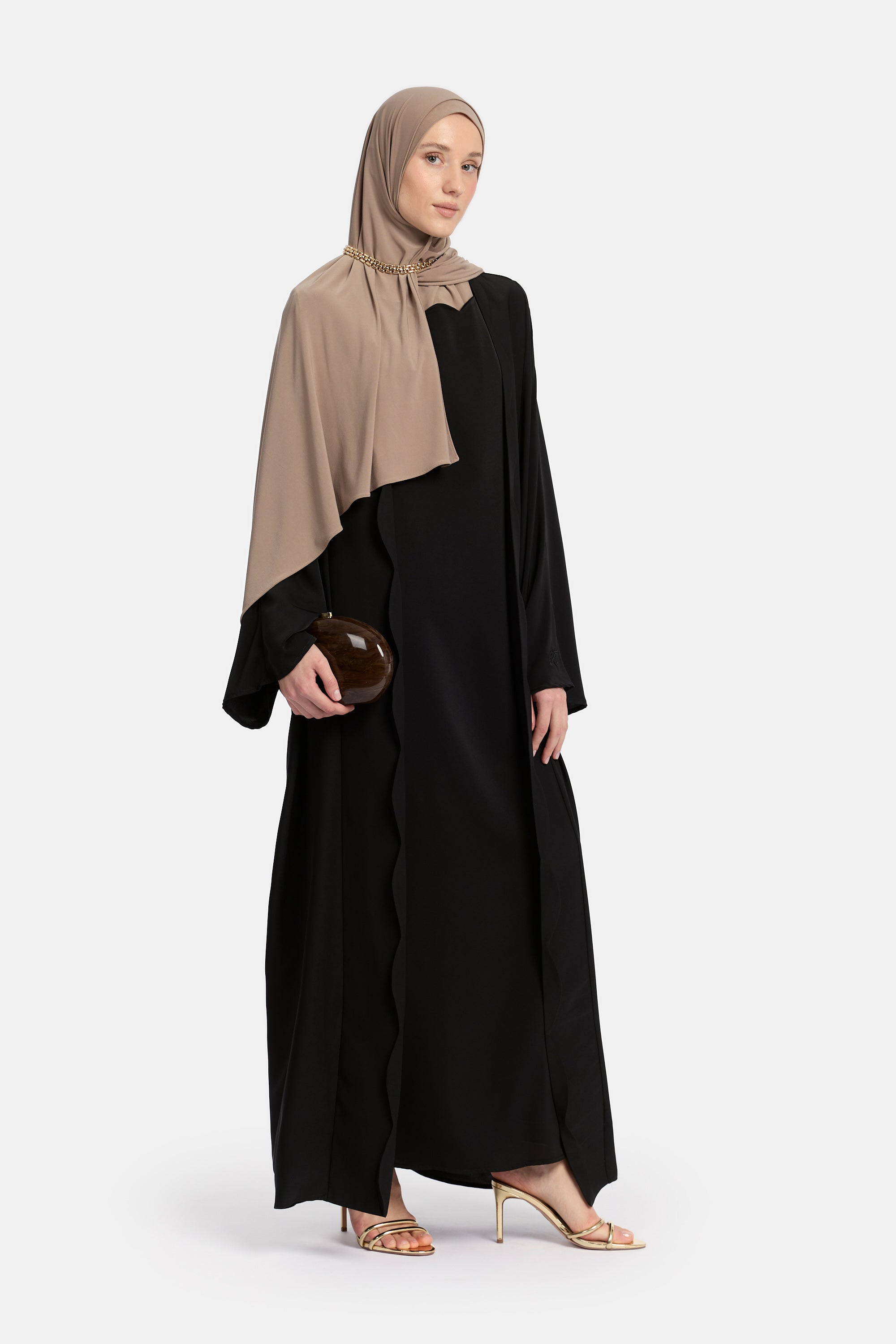 Cut Out Kimono Set - Black