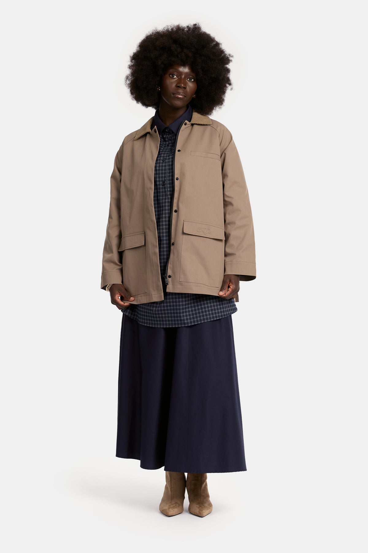 Collar Jacket - Khaki Brown