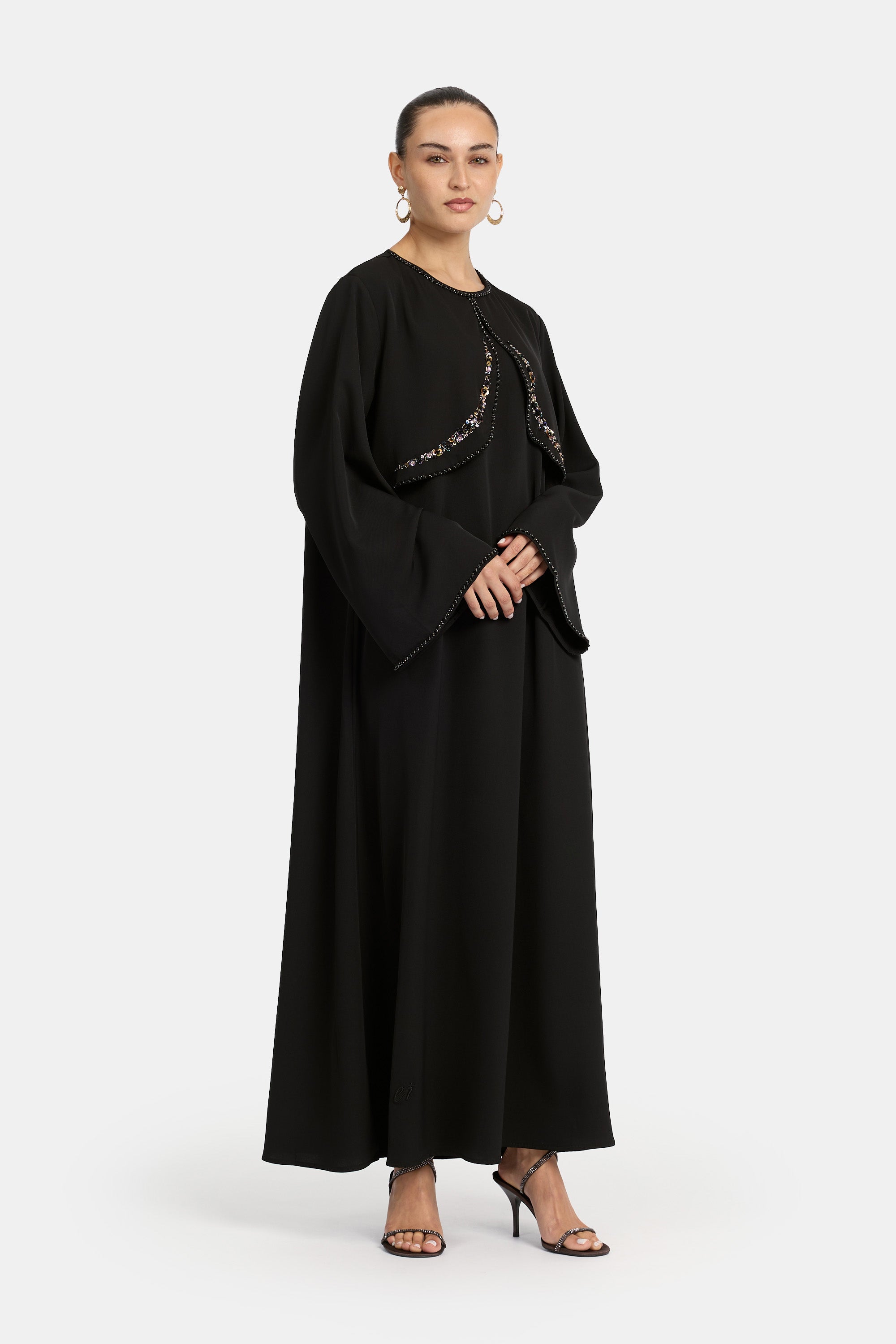 Eclat Kaftan Dress - Black
