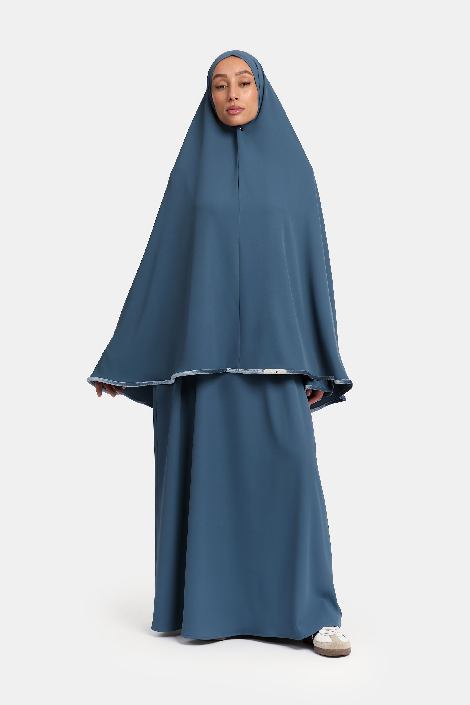 Mastour Velvet Khimar Set - Deep Blue