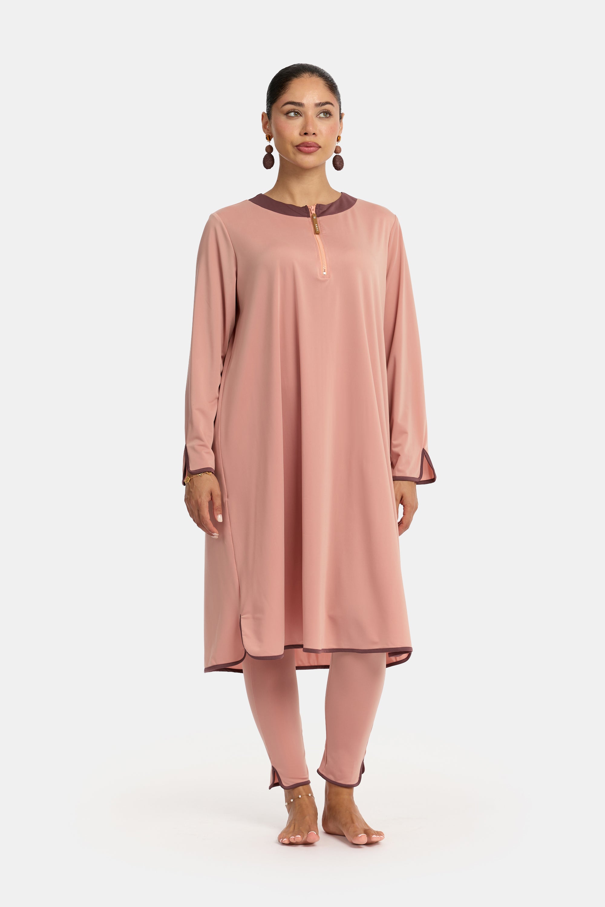 Burkini 4PCS Set - Salmon Violet