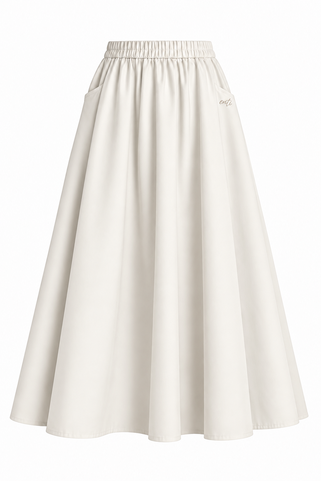 A Line Cotton Skirt - White