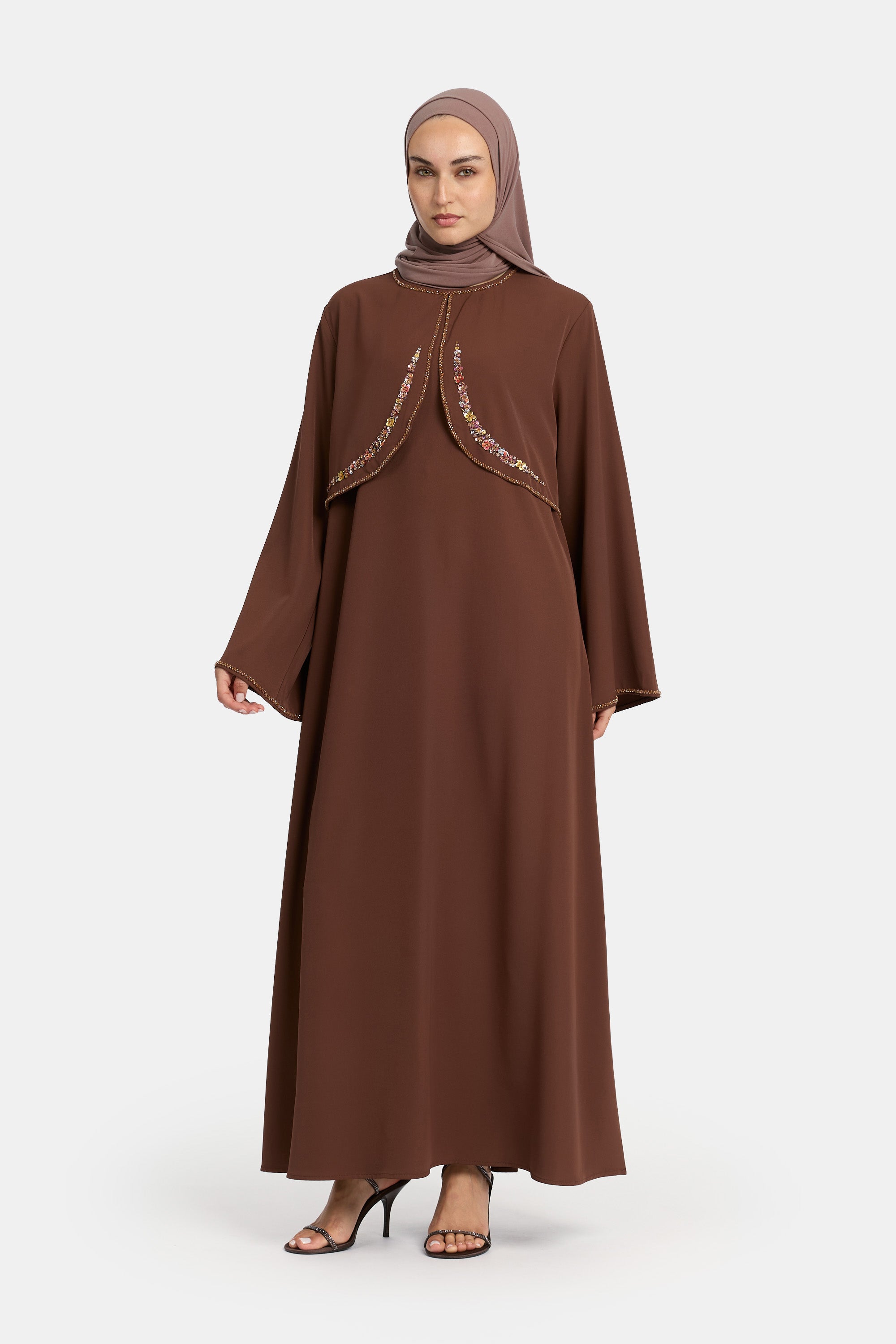 Eclat Kaftan Dress - Brown