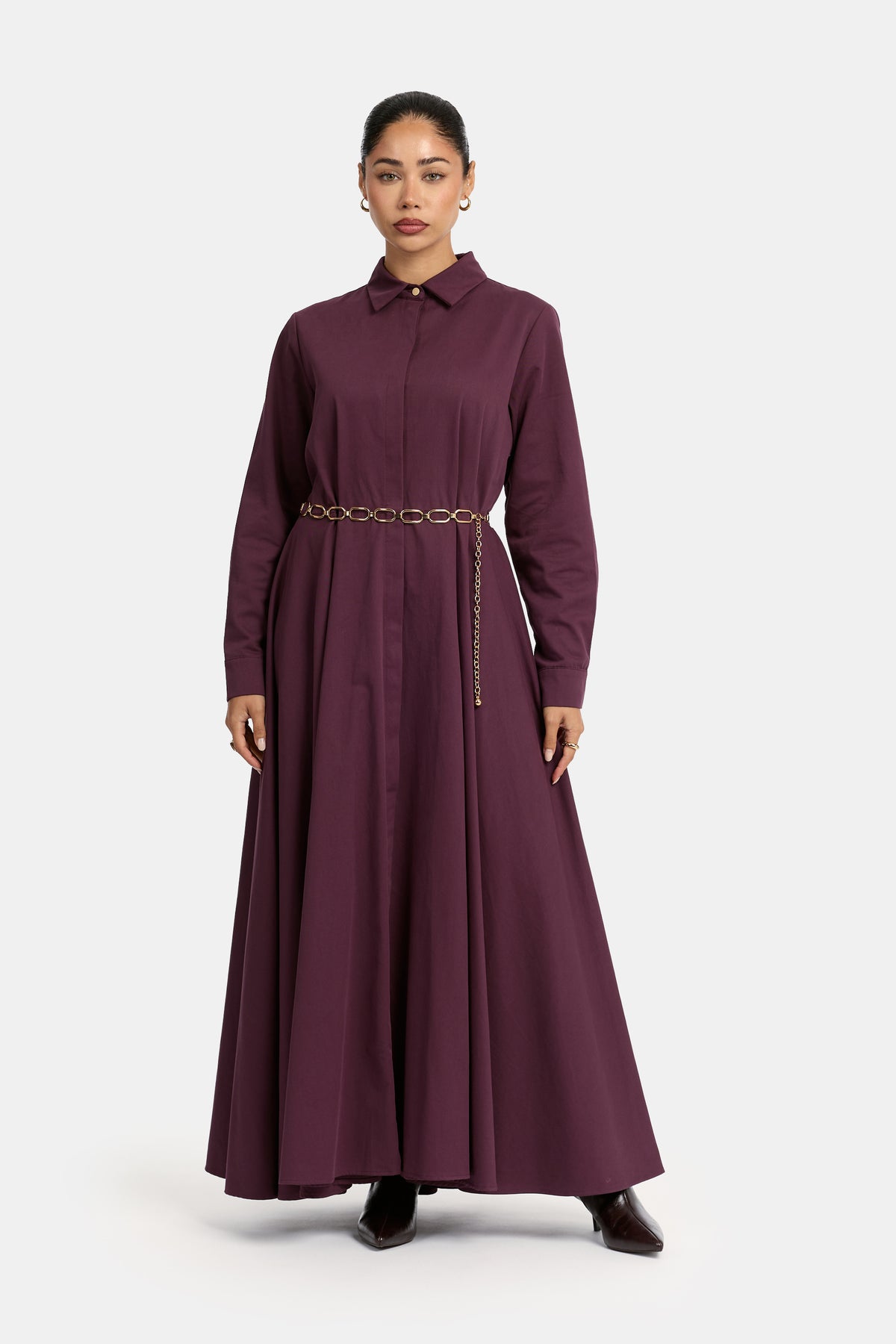 Circle Blouse Dress - Vintage Purple