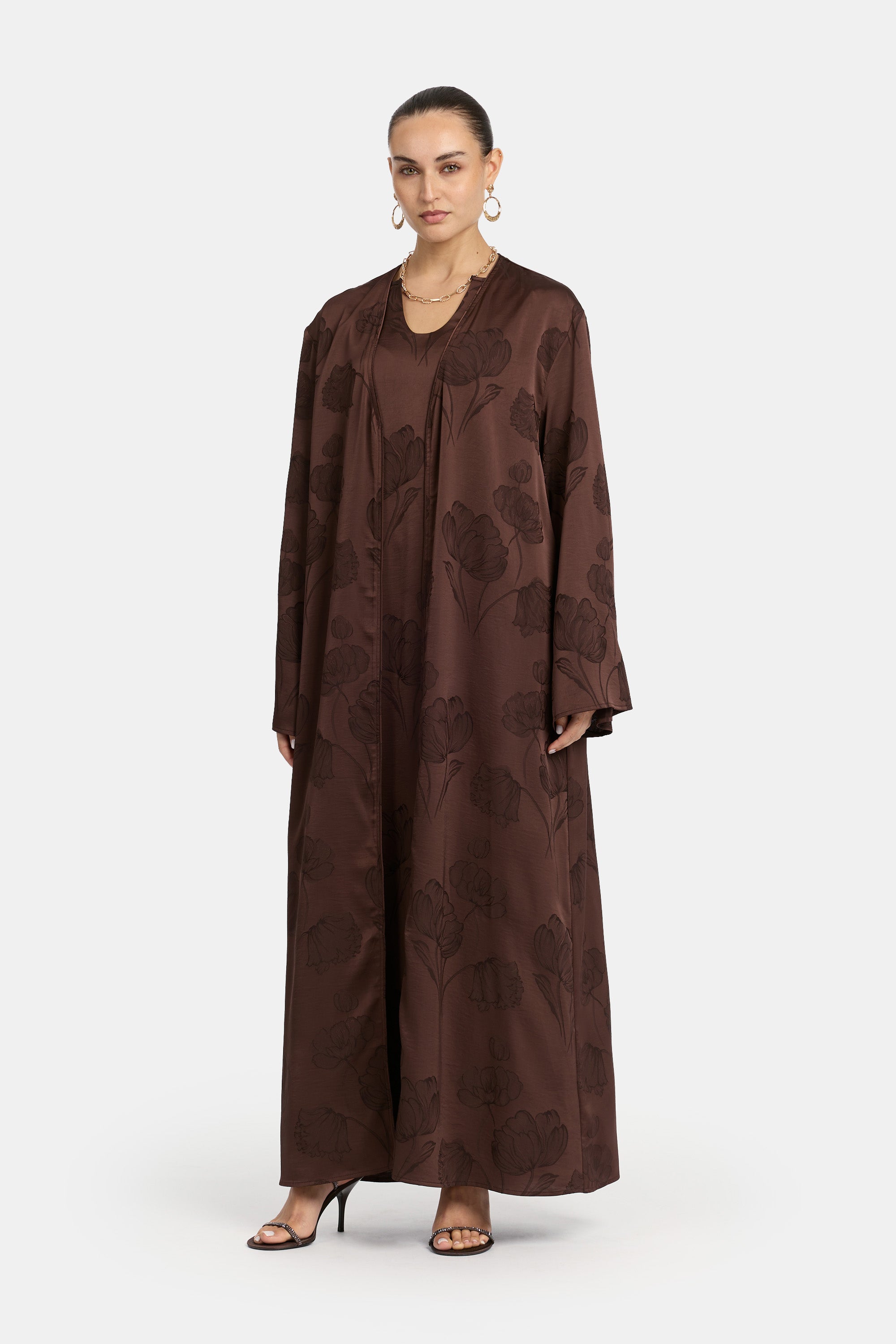 Petal Kimono Set - Dark Brown