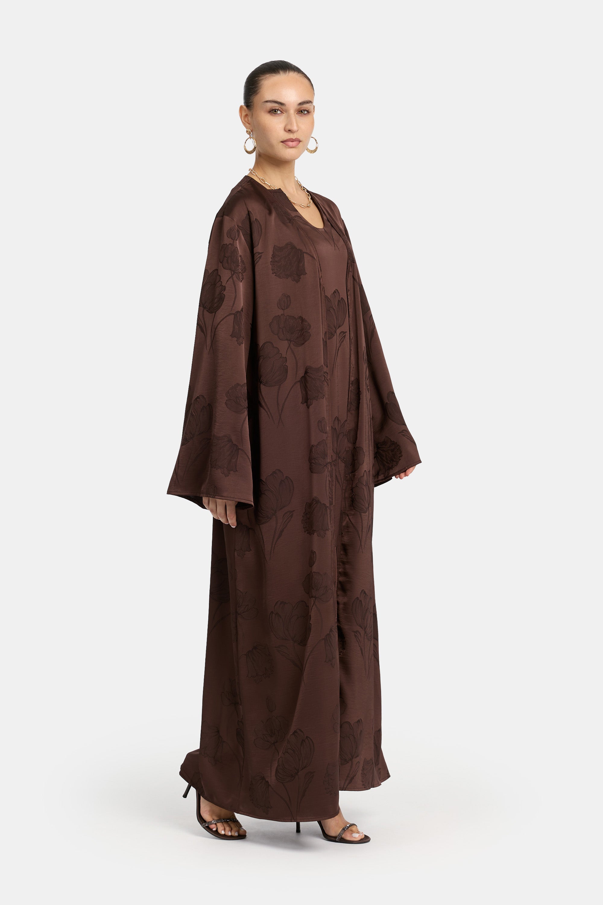 Petal Kimono Set - Dark Brown