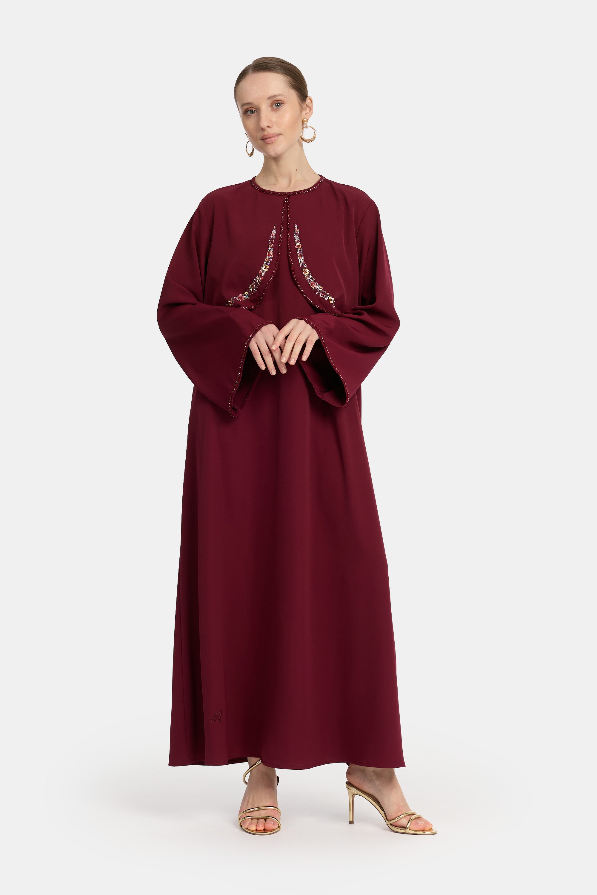 Eclat Caftan Dress - Dark Cherry